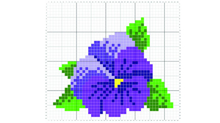 Pattern flower. Pixel flower image. 