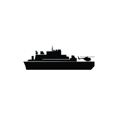 Obraz premium ship warship submarine tank vector icon illustration sign