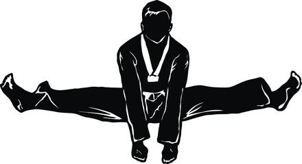 taekwondo silhouette vector