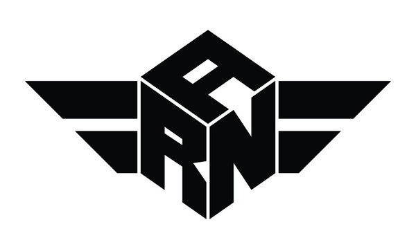 ARN three letter gaming logo in polygon cube shape logo design vector template. wordmark logo | emblem logo | monogram logo | initial letter logo | sports logo | minimalist logo | typography logo |