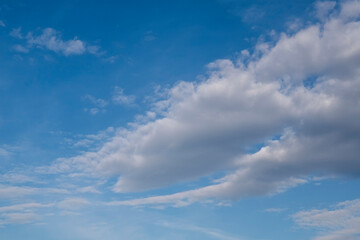 Stunning cloudscape with blue sky and white clouds Abstract nature background for design purpose.