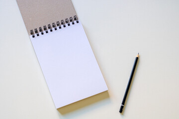 Creative process. Sketchbook and pencil.