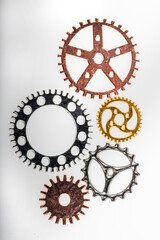 a lot of gears in closeup