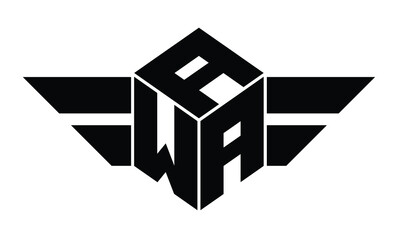AWA three letter gaming logo in polygon cube shape logo design vector template. wordmark logo | emblem logo | monogram logo | initial letter logo | sports logo | minimalist logo | typography logo | - obrazy, fototapety, plakaty