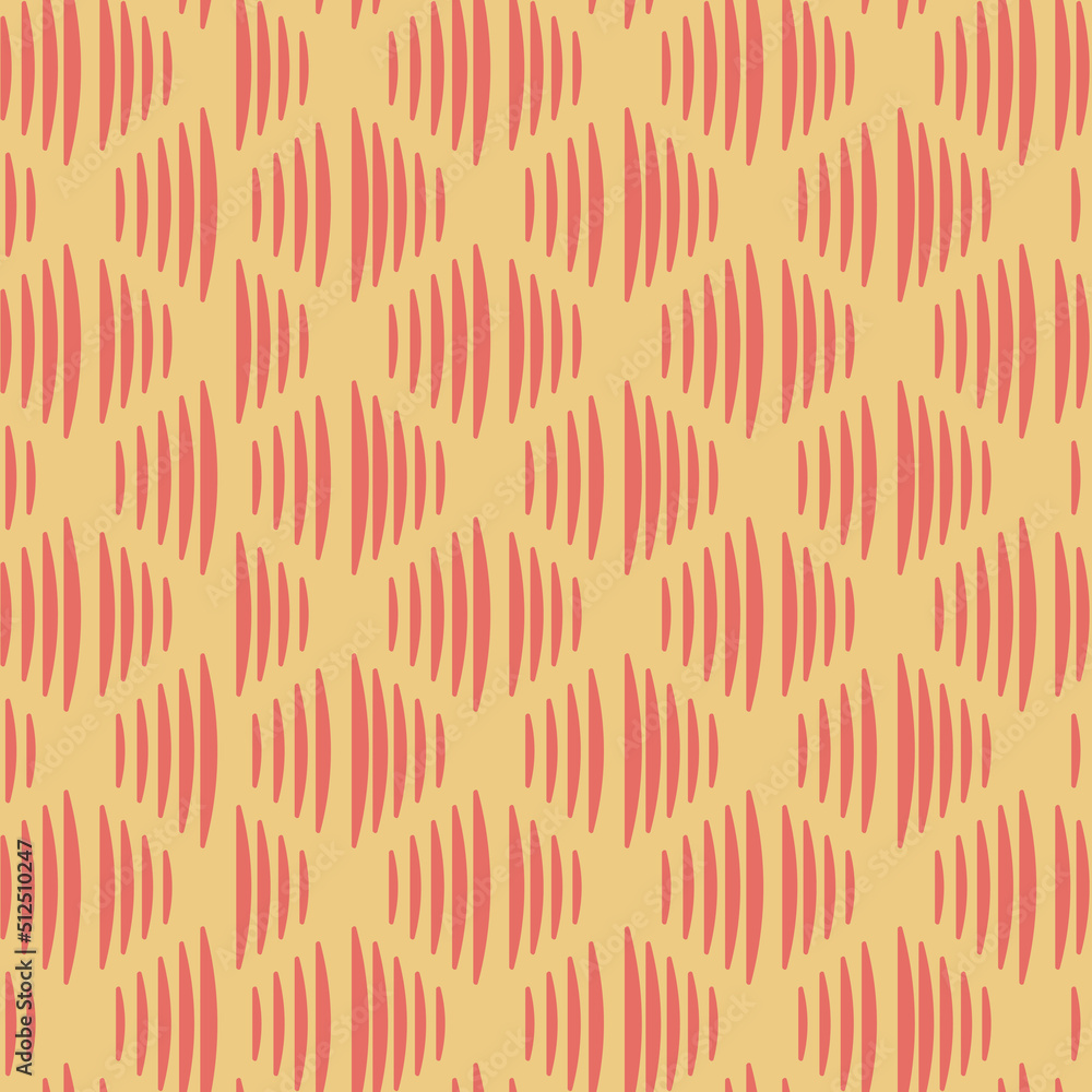 Poster yellow background and red sticks pattern. simple retro pattern for print on pillows or notebooks.