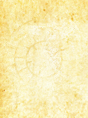 A sheet of old paper with traces of rust