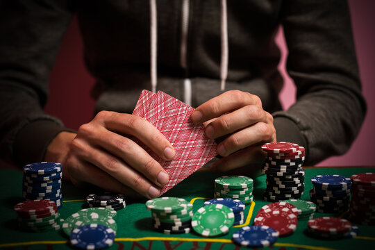 man playing blackjack at the table