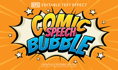 Comic speech bubble editable text effect - obrazy, fototapety, plakaty