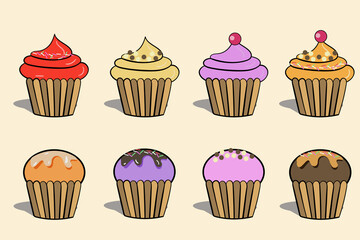set of cupcakes