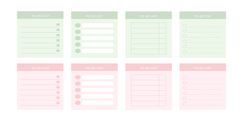 Note, notepad, memo, message, checklist paper graphic set.