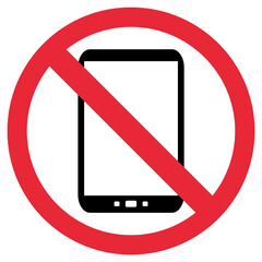 Rotes Schild zeigt: Telefonieren verboten