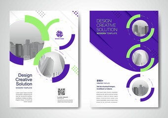 Fototapeta premium Template vector design for Brochure, AnnualReport, Magazine, Poster, Corporate Presentation, Portfolio, Flyer, infographic, layout modern with color size A4, Front and back, Easy to use.