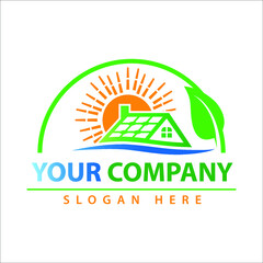 house farm logo with leaf icon
