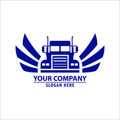 truck logo cargo delivery with wing icon