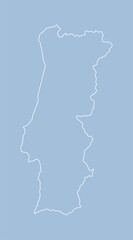 Vector outline map Portugal, Europe country