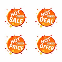 Hot sale icon set vector image