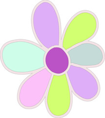 Colorful Cute Flower on a white background