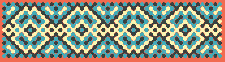 Multicolor truchet tiling connections illustration