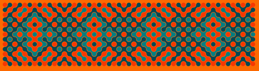 Multicolor truchet tiling connections illustration