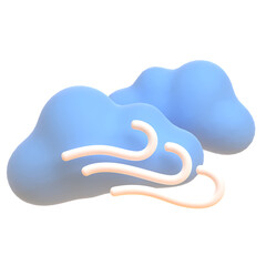 Cloudy in 3d render for graphic asset web presentation or other