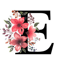 Floral Letter E