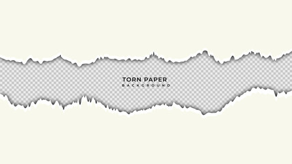 White ripped open paper with transparent background. Torn paper sheet. Paper texture