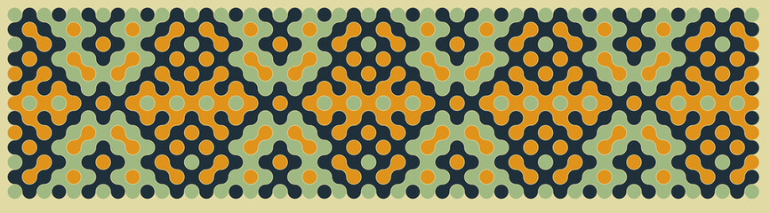 Multicolor truchet tiling connections illustration