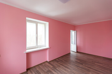 empty pink room interior for design and decoration