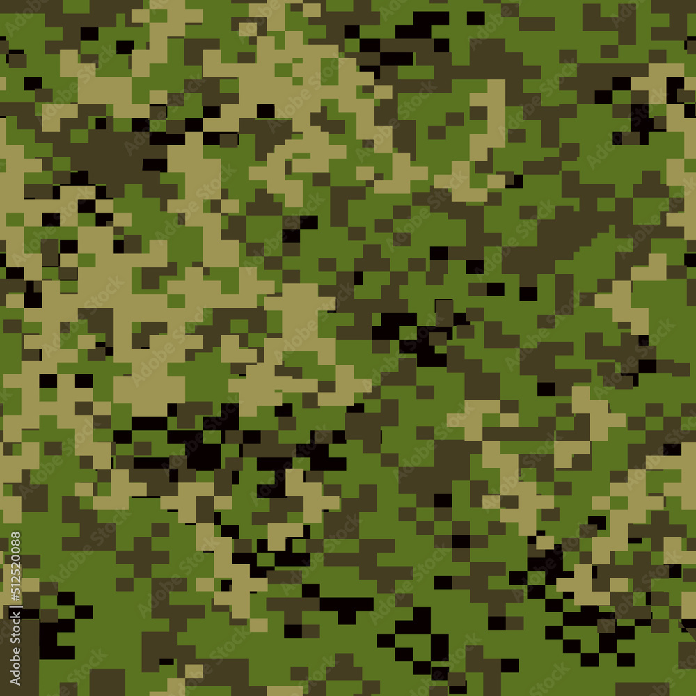 Poster camouflage seamless pattern. endless military texture. pixel army background. print on fabric and cl