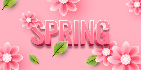 Flowers spring background illsutration template design
