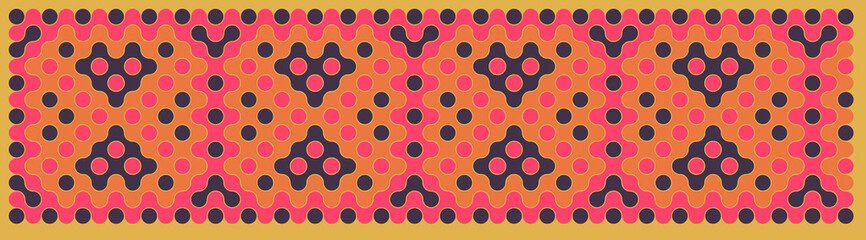 Multicolor truchet tiling connections illustration