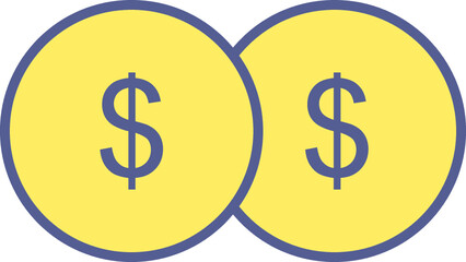 Unique Coins Vector Icon