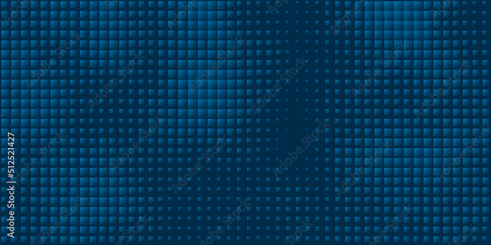Poster abstract black and dark blue 3d slighty wavy sqaures surface pattern with random sizes - geometric m