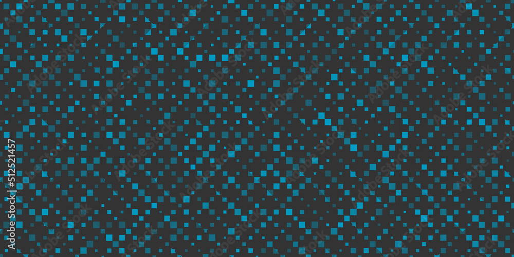 Poster tiles of squares of various sizes and colors of shades of blue - geometric mosaic pattern, abstract 