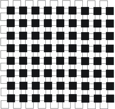 Squares seamlessly repeatable pattern in black and white.