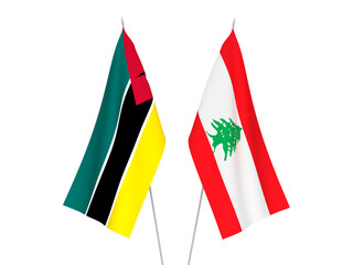 Lebanon and Republic of Mozambique flags