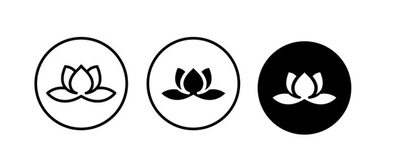 lotus flowers, Lotus, Lily Flower Icon. Spa icons button, vector, sign, symbol, logo, illustration, editable stroke, flat design style isolated on white linear pictogram