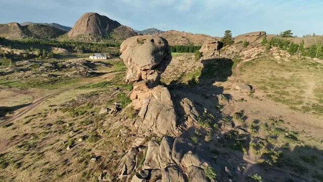Rock Кеmpir-Tas - the sculptural image of a spiteful old woman head with long crooked nose and the slightly opened mouth.