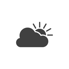 Cloud and sun vector icon