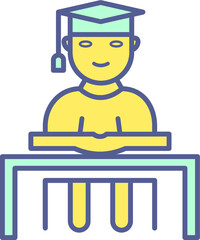Unique Studying on Desk Vector Icon