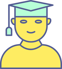 Unique Male Graduate Vector Icon