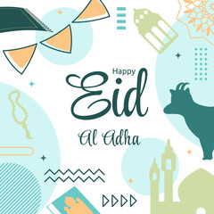 Eid Adha Mubarak Islamic Event Square Gift Card Background