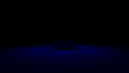 chair and table in the dark