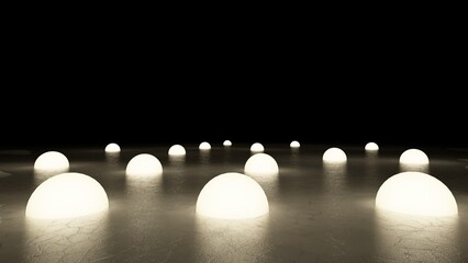 balls of lights in the dark