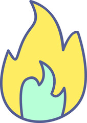 Unique Flame Vector Icon