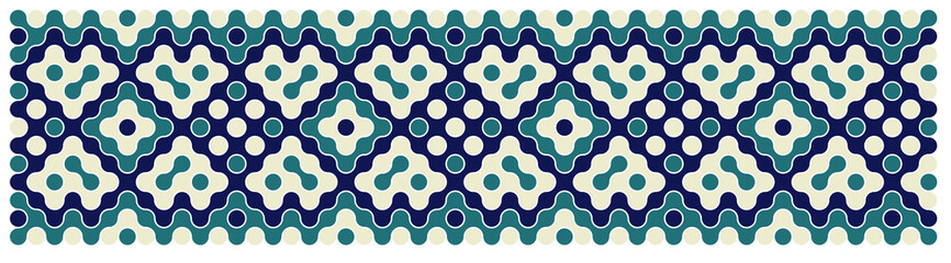 Multicolor truchet tiling connections illustration