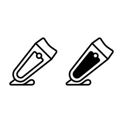 nail clipper icon with outline and solid line style. Suitable for website design, logo, app and ui.