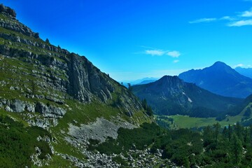 Austrian Alps - view from the Frauenkarlift cable car near Spital am Pyhrn in Totes Gebirge