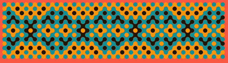 Multicolor truchet tiling connections illustration