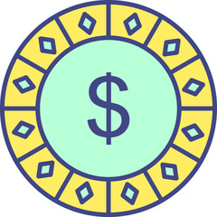 Dollar Chip Vector Icon
